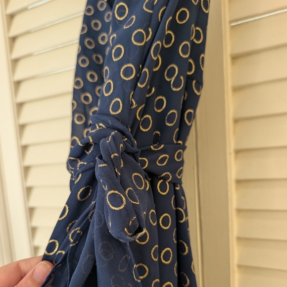 Michael Kors Navy Blue & Golden Circles Jumpsuit - Picture 6 of 9